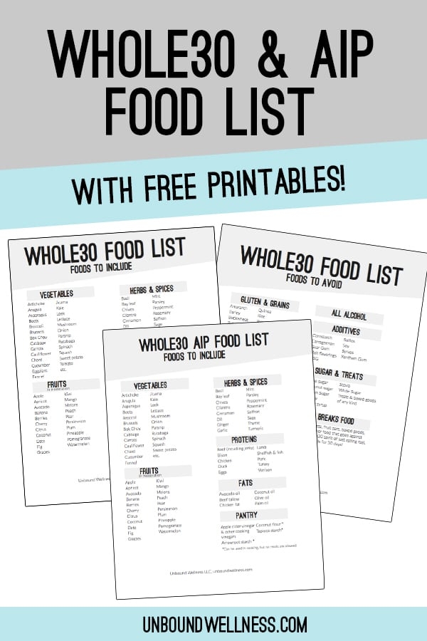 Whole30 Food List With Printable PDF And AIP Whole30 List Unbound 