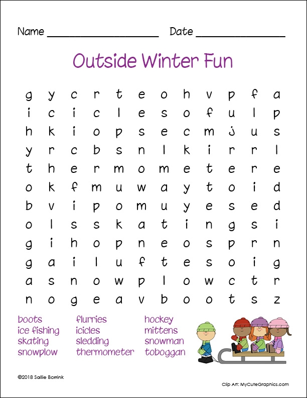 Winter Holiday Word Search Printable Word Search Maker