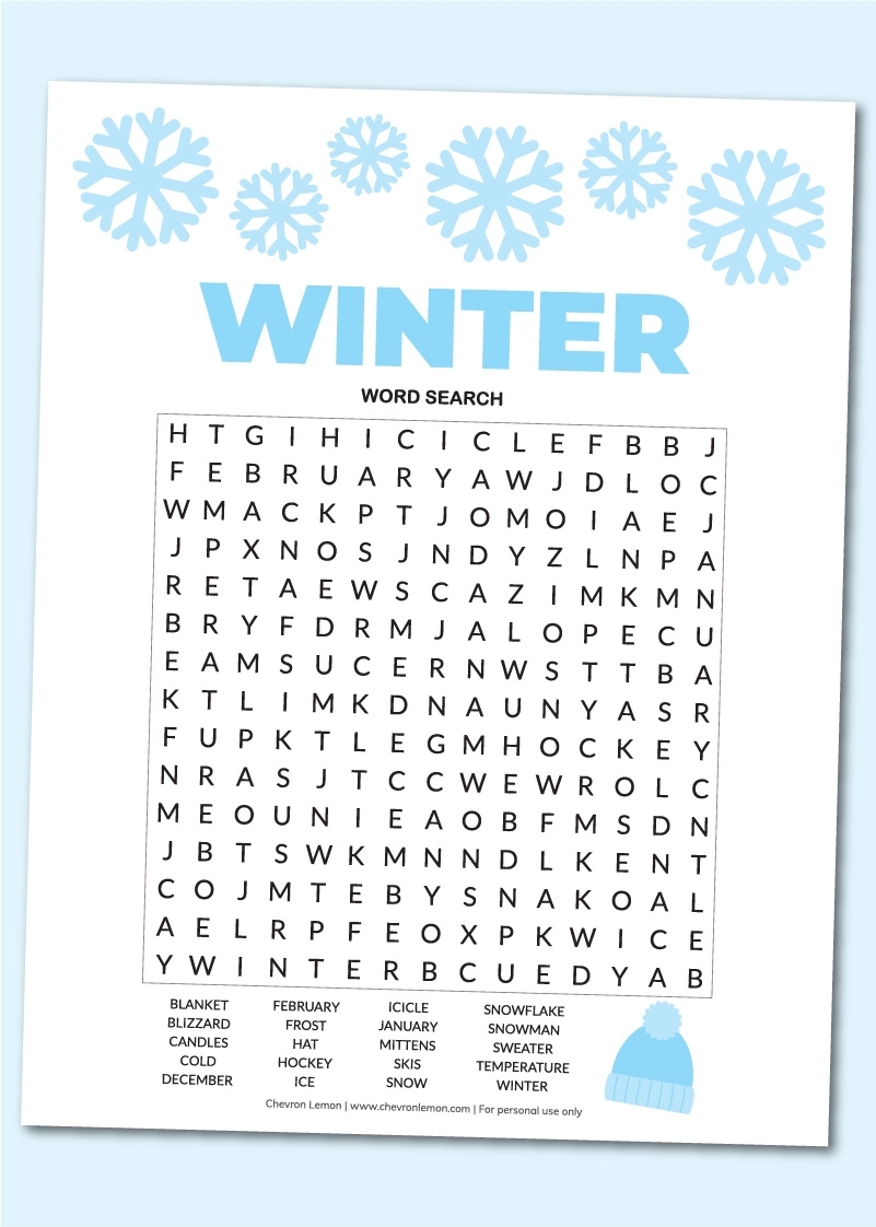 Winter Word Search Puzzle Free Printable Word Search Maker