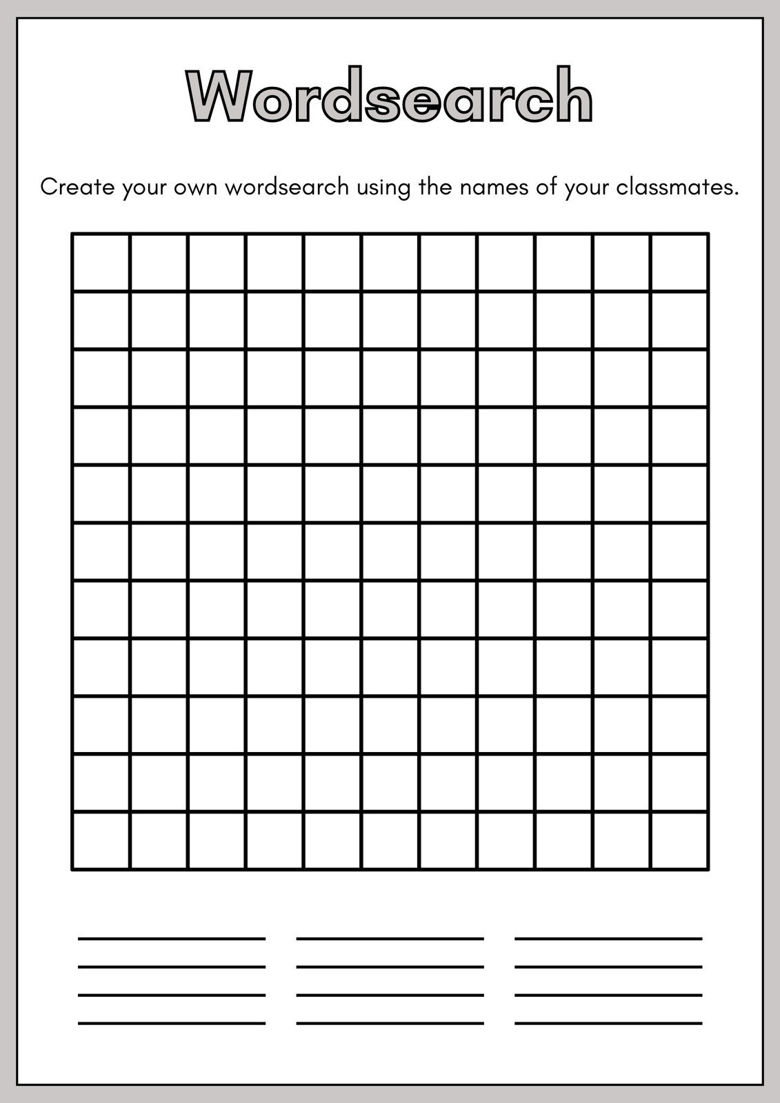 Word Search Maker Free Printable FREE Printable A Z