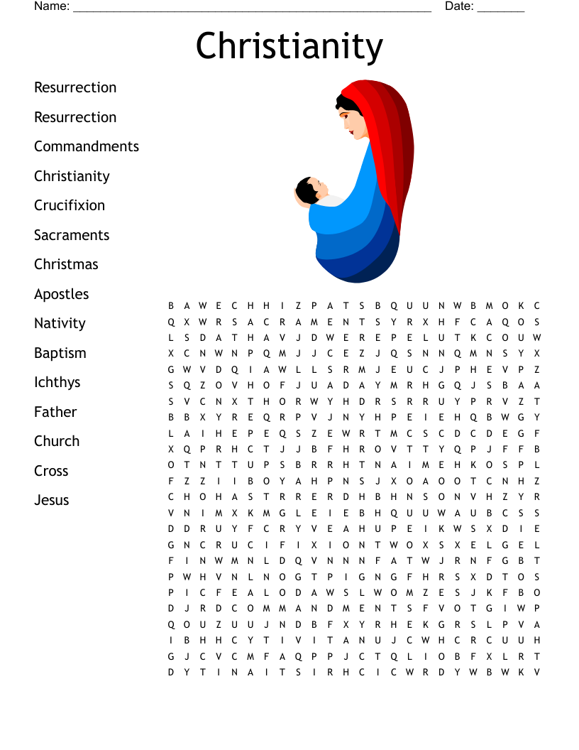 Word Search Printable Christian Word Search Printable
