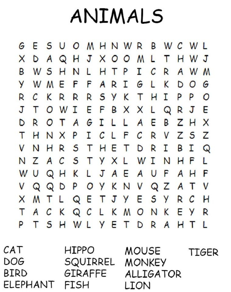 Word Search Puzzles Printable Kids James D Duncan