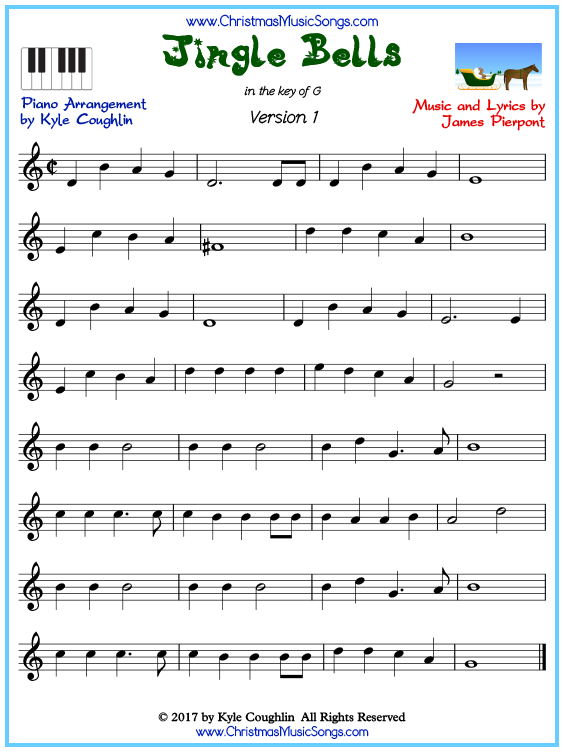 Words To Jingle Bells Printable