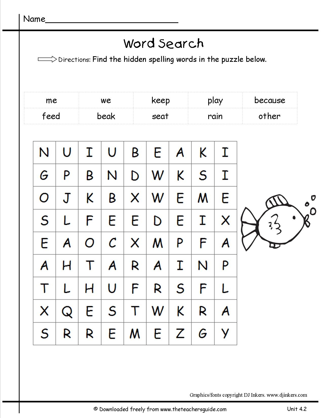 Wordsearch For 1St Graders Design Templates Printable Crosswords