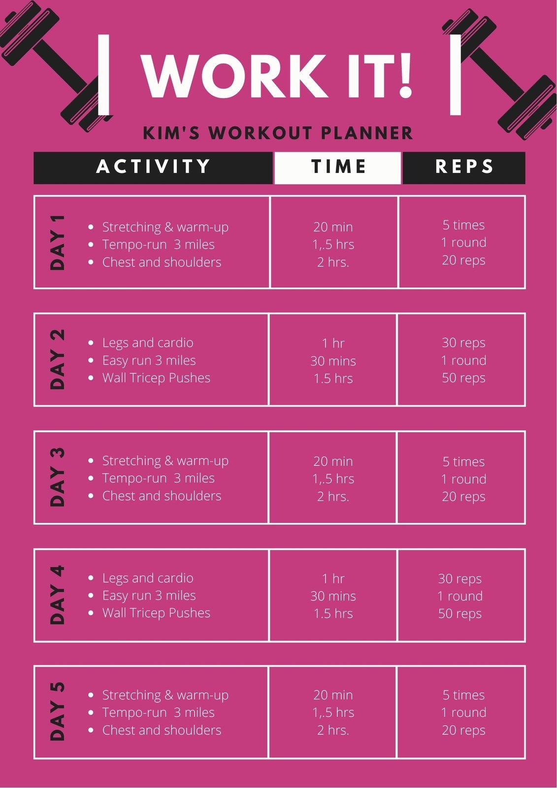 Workout Planner Printable Francesco Printable Vrogue co