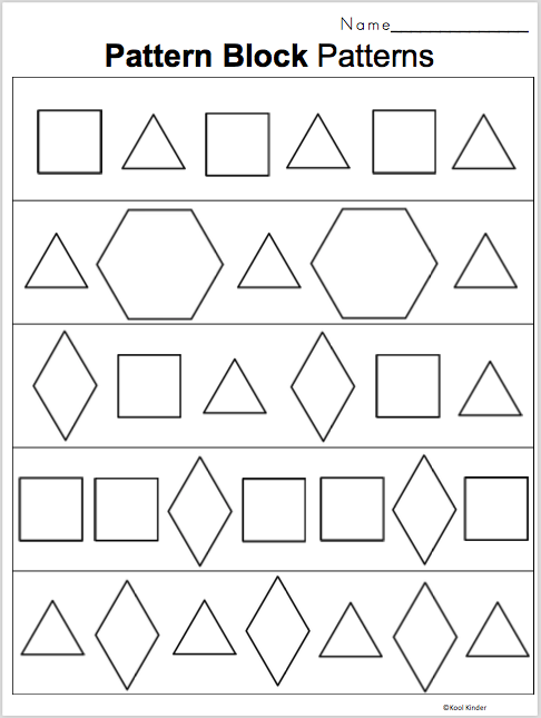 Worksheets Pattern Block Printables