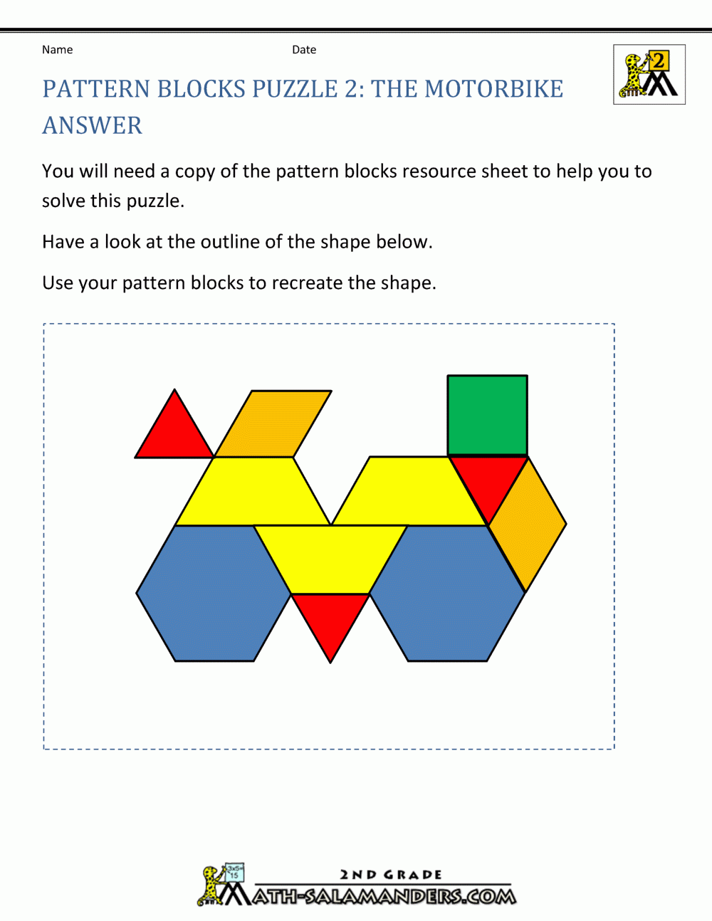 Worksheets Pattern Block Printables