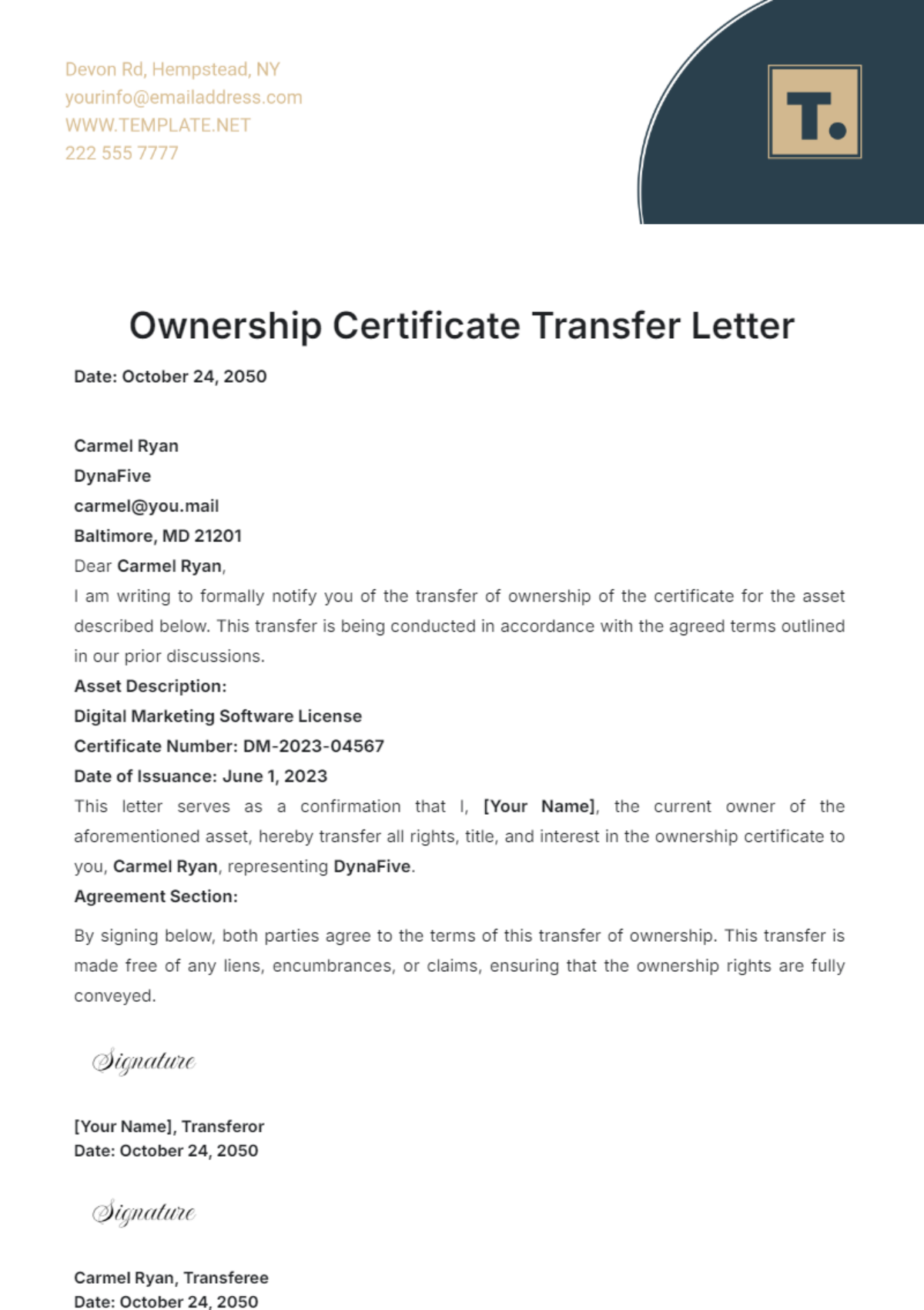 Writing A Certified Letter Template Free Printable Word Infoupdate